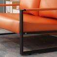 thumbnail image 6 of AWQM Industrial Sleek Faux Leather Loveseat, Gray, 6 of 7