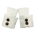 thumbnail image 4 of lionlar 1Pairs Womens Boot Cuffs Knitted Slouch Button Design Slim Winter Warm Boot white, 4 of 9