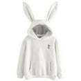 thumbnail image 1 of Sweat à Capuche pour Femmes Filles Mignon Lapin Oreilles Haut Manches Longues Décontracté Chaud, 1 of 4
