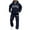 Navy, variant on Men's Athletic 2 Pieces Tracksuit Casual Athletic Sweatsuit Full Zip Pullover Long Sleeve Running Sport Outfits Jogging Tracksuit Mens