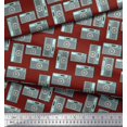 thumbnail image 3 of Soimoi Red Heavy Satin Fabric Camera & Dots Print Fabric by the Yard 54 Inch Wide, 3 of 3