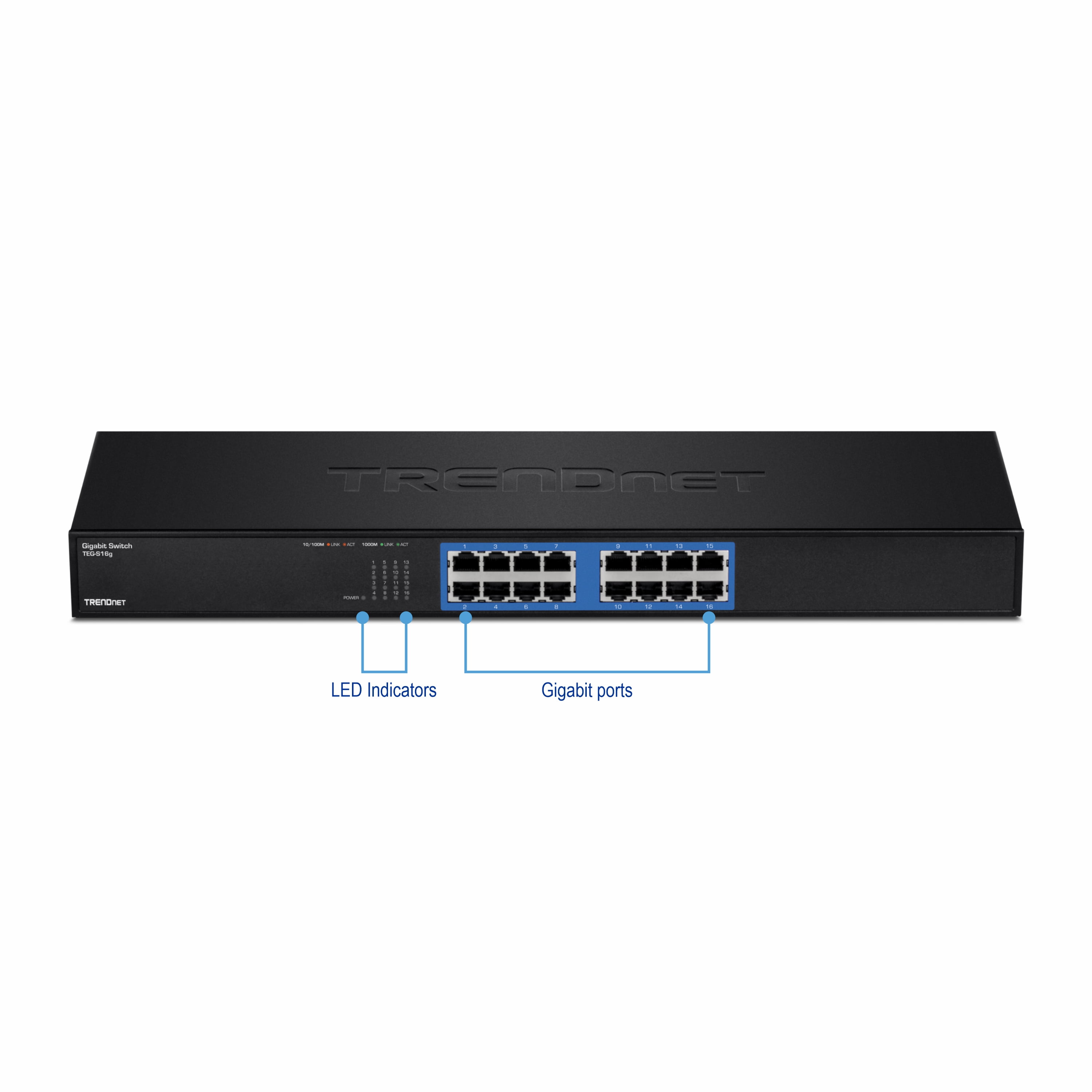 TRENDnet TEG-S16g 16-port Gigabit GREENnet Switch(Rack Mount)