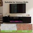 thumbnail image 5 of JINSEED 70" Fireplace TV Stand with 36" Electric Fireplace Up to 80" TVs, Modern Wood Media TV Console, Black, 5 of 9