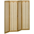 thumbnail image 1 of HOMCOM 4 Panel Room Divider, 5.6ft Tall Folding Privacy Screen, Light Brown, 1 of 10