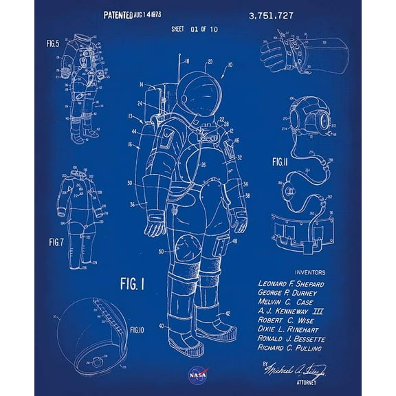 Outer Space by NASA Spacesuit Cotton Panel