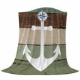 thumbnail image 6 of Coastal Anchor Blanket Soft Cozy Warm Throw Blanket for Couch, Plush Fuzzy Flannel Fleece Blankets for Sofa, Sage Green Brown Retro Wooden Grain Bed Blankets Lightweight Gifts for Women, 30"x40", 6 of 9