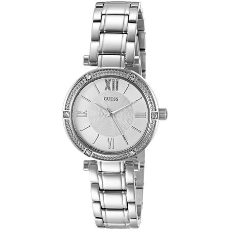 GUESS Crystal-Accented Stainless Steel Ladies Watch U0767L1