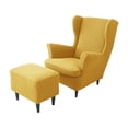 thumbnail image 1 of Becaristey 3pcs Polyester Stretchy And Soft Wingback Chair Cover For Comfortable Furniture Protection Elastic lemon yellow, 1 of 6