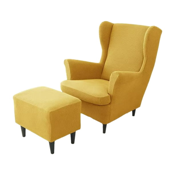 Cubierta de sillón orejero Toystoory 3 unids/set Decoración del hogar Limon amarillo