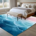 thumbnail image 4 of 5'x7' Area Rugs, Blue Pink Coastal Indoor Outdoor Area Rug for Living Room Bedroom, Summer Beach Nautical Seaside Washable Bathroom Rugs Kitchen Floor Carpet Mats Home Decor Aesthetic, 4 of 8