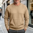 thumbnail image 5 of RongHuan Mens Crewneck Sweatshirt Fashion Fleece Pullover Kangaroo Pocket Fall Winter Long Sleeve Sweatshirts, 5 of 9