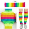 thumbnail image 4 of WoWstyle 2 Pairs Rainbow Leg Warmers for Women Neon Leg Warmers Adult Junior 80s Costumes Sports Party Yoga Pride Day Accessories, 4 of 7