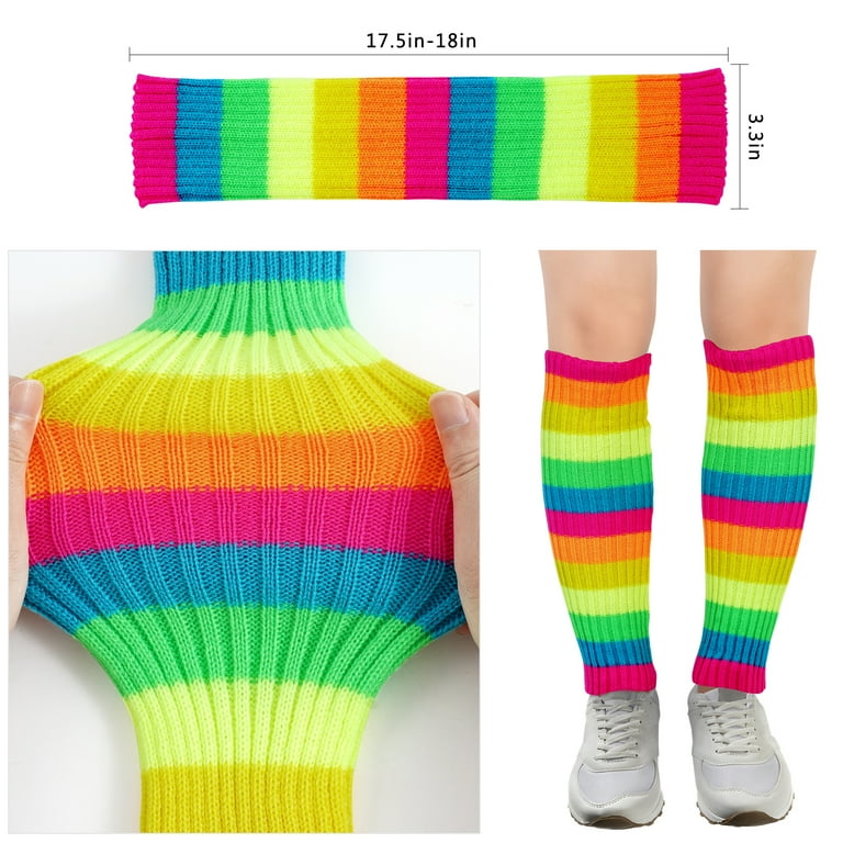Legwarmers Adult Neon Striped Legwarmers Adult Neon Striped