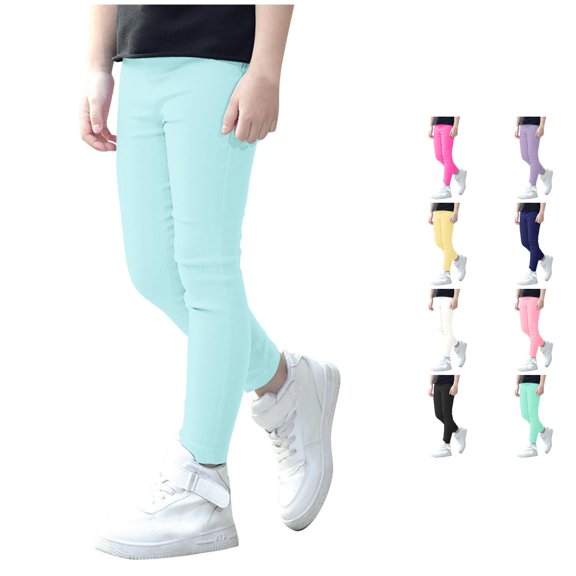 XIYON Leggings for Girls Kids Stretchy Elastic Waist Leggings Classic Slim Fit Trousers for Daily Wear 3-4 Years