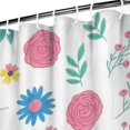 thumbnail image 3 of Pioneer Flower Floral Print Pattern Shower Curtain 72"x84", Bathroom Decorative Shower Curtain Set with 12 Hooks, Waterproof Washable, 3 of 6