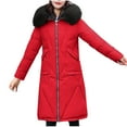 thumbnail image 2 of Winter Coats for Women Puffer Jacket Long Zip Up Down Jacket Knee Length Parkas Outdoors Overcoats with Collar, 2 of 9