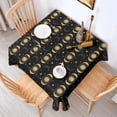 thumbnail image 2 of Black Gold Sun Moon Star Pattern Square Tablecloth,Waterproof Square Table Cover,Wipeable Spillproof Washable Table Cover for Home Kitchen Party Decor 42"X42"(107x107cm), 2 of 6