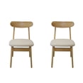 thumbnail image 1 of Ilios Innova | Paquete de 2 Sillas de Comedor Kora, Sillas Modernas de Madera de Caucho con Asiento Acolchado y Tapizado de Tela, Diseño Estilo Japandi y Nórdico, Color Café Claro, 1 of 9