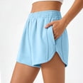 thumbnail image 3 of ibuvkizy Womens Running Shorts Summer Elastic Waist Plus Size Athletic Shorts with Pockets for Walking Gym Hiking, 3 of 8