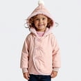thumbnail image 2 of DJDLJWCJ Boys Winter Coat Fleece Lined Thicken Warm Jacket Solid Color Button Comforty Down Jacket Pink Size 6-9M, 2 of 5