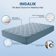 thumbnail image 5 of INGALIK Premium 400TC Quilted Mattress Pad, Short Queen, Cooling Breathable Topper, Fluffy Soft Protector, 8-21" Deep Pocket, Light Blue, 5 of 11
