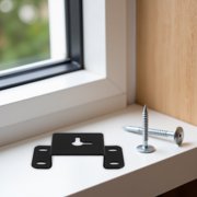 Alasum 5# Black Metal Speaker Wall Mounting Hanger Plates with Keyhole Bracket 5 Pack