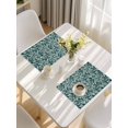 thumbnail image 5 of Dark Green Spring Floral Placemats Set of 4, Farmhouse Flowers Elegant Pastoral Placemats for Dining Table, Place Mats for Kitchen Tabletop, Waterproof Wipeable Dining Table Mats Set, 5 of 9