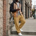 thumbnail image 4 of Delconic Mens Fleece Lined Hoodie and Straight Leg Pants Set Relaxed Fit Zip Front Long Sleeve Casual Two Piece Tracksuit Khaki XL, 4 of 6