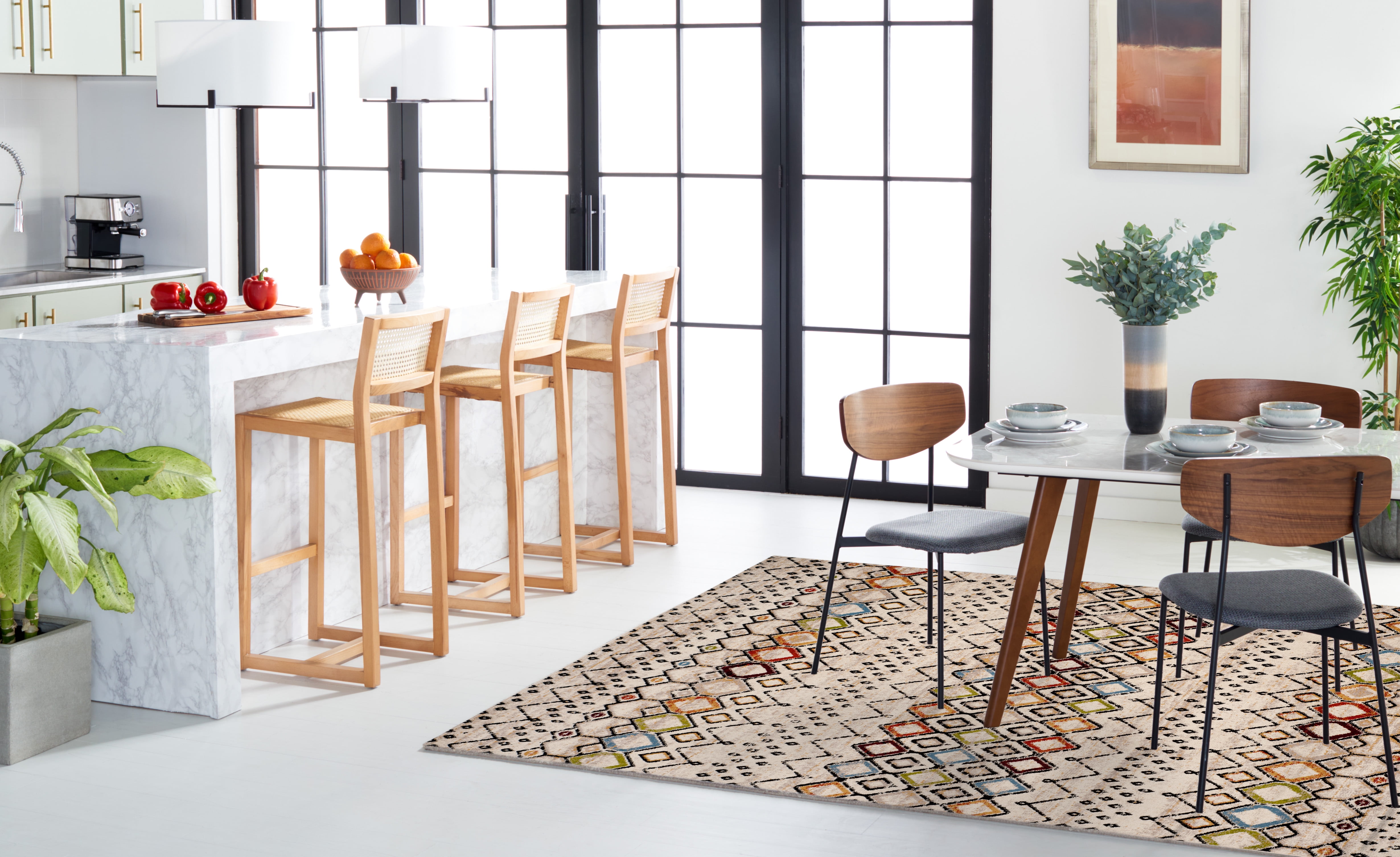 Safavieh Amsterdam Gladwin Geometric Area Rug, Ivory/Multi, 10' x 14'