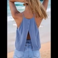 thumbnail image 4 of Camisola de Verano con Cuello Halter y Espalda Descubierta para Mujer, Estilo Y2K, para Salir, Playa Azul Vaquero L, 4 of 10