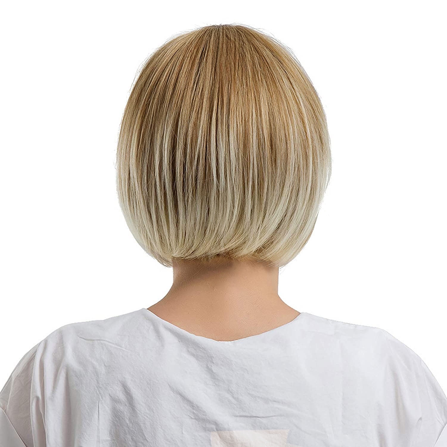 Creamily Short Blonde Bob Wig for Everyday Women – Instant Style Blonde Mix Brown Roots, Lightweight and Breathable for Daily Wear