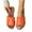 Orange, variant on HaiMao Women's PU Leather Open Toe Flat Sandals Single Band Summer Casual Slip on Slides Yellow 9.5(43)