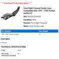 thumbnail image 2 of Front Right Forward Fender Liner - Compatible with 1995 - 1999 Pontiac Sunfire GT 1996 1997 1998, 2 of 2