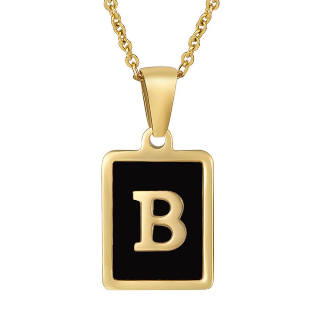 26 English Letters (A-Z) Necklace For Women Titanium Steel Stainless Steel Pendant Necklace Pearl Shell Oil Drop Necklace As Gift For Wife , Daughter, Friend