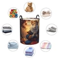thumbnail image 4 of Sikiie Maple Leaf Meditating Squirrel Print Round Dirty Clothes Basket, Waterproof Standing Foldable Storage Basket, for Laundry Room, Bedroom, Bathroom Storage-Medium, 4 of 6