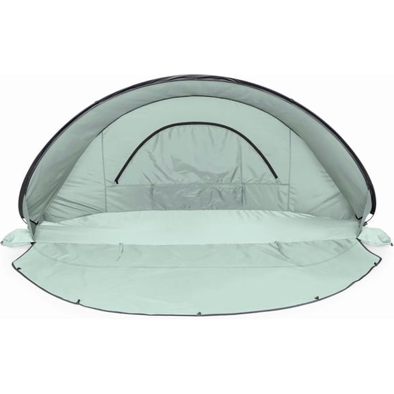 Picnic Manta Portable Beach Tent, Fully-Assembled Pop Up Tent, Beach Shade and Sun Shelter, Outdoor Shade with Carrying Bag for Outdoors and UPF50 Protection, (Light Green)