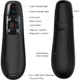 thumbnail image 5 of Clicker de presentación remota del presentador inalámbrico: Clicker USB tipo C con puntero rojo Control PPT de largo alcance - Diapositiva de punto universal, 5 of 5