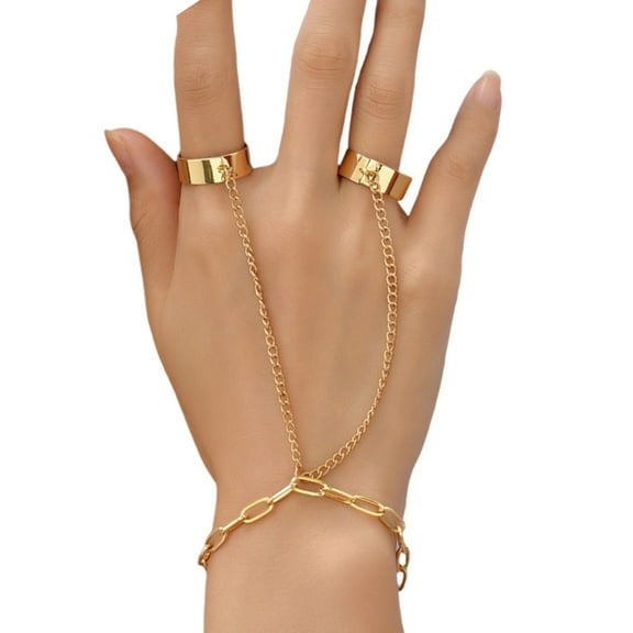 Trendy Real Gold Plated Zincs Alloy Hand Chain With Adjustable Length Stylish Accessory For Everyday Wear