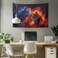 thumbnail image 2 of SEANATIVE Galaxy Fire Wolf Tapestry Home Decor Small Tapestry 36H*24W Inches Wall Tapestries Room Tapestry for Kids Room Laundry Room Living Room, 2 of 6