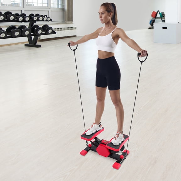 Steppers for Exercise Portable Mini Stepper with Pull Ropes for Home Workout