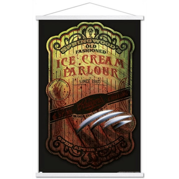 A Nightmare on Elm Street - Ice Cream Parlor Wall Poster with Wooden Magnetic Frame, 22.375" x 34"