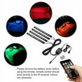 thumbnail image 2 of LNGOOR 4PCS Car USB RGB 36 LED Strip Lights Interior Atmosphere Neon Lamp + IR Remote, 2 of 6
