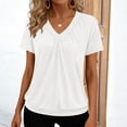 thumbnail image 2 of MEICHEN Womens Tops Short Sleeve V Neck T Shirts Summer Beach Vacation Clothes Casual Loose Ruched Blouse, 2 of 6