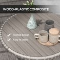 thumbnail image 4 of 27.6" Grey Outdoor Wicker Dining Table, PE Rattan Patio Furniture with Slatted Wood-Plastic Top and Galvanized Steel Frame, Versatile Coffee Table for Garden, Deck and Patio, 4 of 7