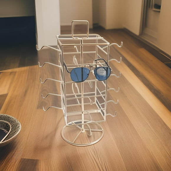 Estante de almacenamiento de gafas, estante de gafas de sol, almacenamiento de 20 gafas, soporte de exhibición de gafas de sol decorativo giratorio pa