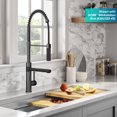 thumbnail image 3 of Kraus Artec Pro Commercial Style Pull-Down Single Handle Kitchen Faucet with Pot Filler in Matte Black / Spot Free Black Stainless Steel, 3 of 16