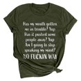 thumbnail image 1 of Camiseta de manga corta con estampado de letras y cuello redondo suelto a la moda de verano para mujer Pompotops hfajkhk133938, 1 of 1