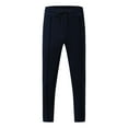 thumbnail image 6 of OSOLU Solid Color Men's Zipper Casual Thin Sports Sweatpants Breathable No Elasticity Trousers Pockets Pants Fashionable Classic Leisure Bottoms, 6 of 9