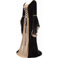 thumbnail image 2 of Medieval Fairy Corset Dress Bell Sleeve Maxi Dress Vintage Robe Gothic Gown, Halloween Costumes for Women, 2 of 6