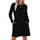 thumbnail image 1 of Long Sleeve Dress for Women Tunic Sweater Dresses with Pockets Fashion Buttons Side Red XXL, 1 of 4